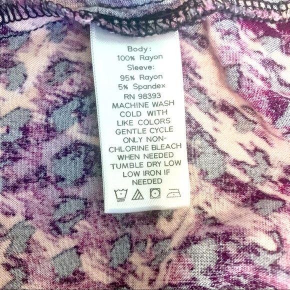 Belle Gray Lisa Rinna Printed Boho High Low Tunic Top Plus Size 2X - Picture 6 of 6